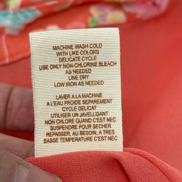 Free People Coral Floral Yoke Zip Back Summer Casual Floral Shorts 0 - Picture 3 of 5